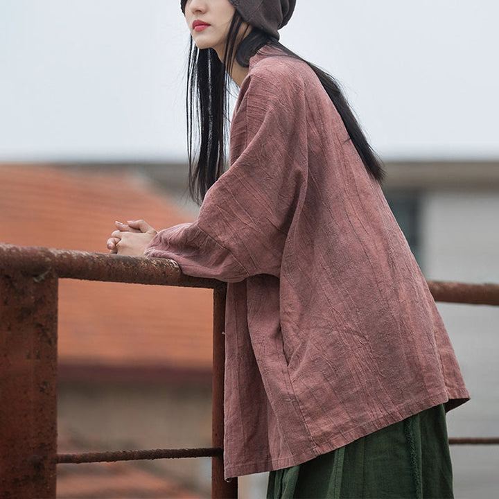 Buddha Stones Tie Dye Lace-up Design Coat Zen Meditation Open Front Top Jacket - image 14