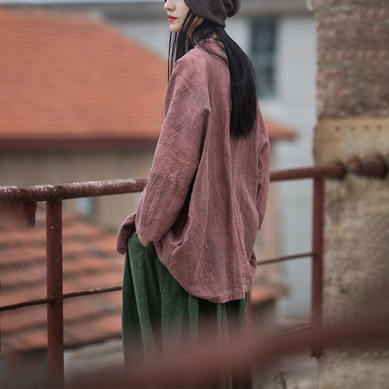 Buddha Stones Tie Dye Lace-up Design Coat Zen Meditation Open Front Top Jacket - image 19