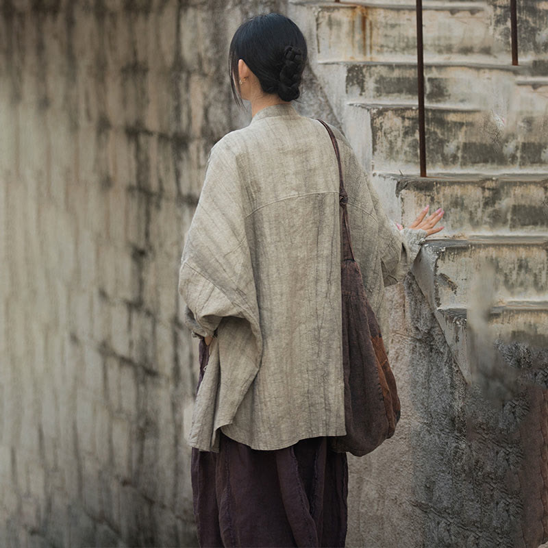 Buddha Stones Tie Dye Frog-Button Long Sleeve Zen Meditation Open Front Jacket - image 10