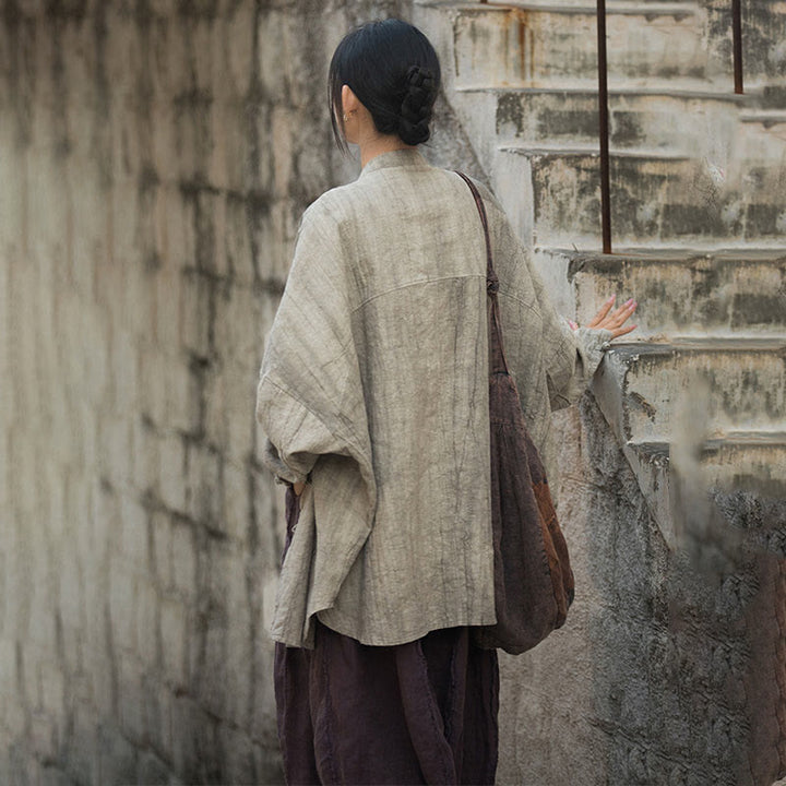 Buddha Stones Tie Dye Frog-Button Long Sleeve Zen Meditation Open Front Jacket - image 10