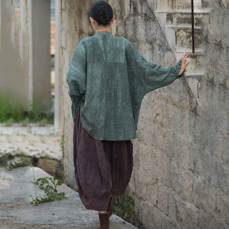 Buddha Stones Tie Dye Frog-Button Long Sleeve Zen Meditation Open Front Jacket - image 15