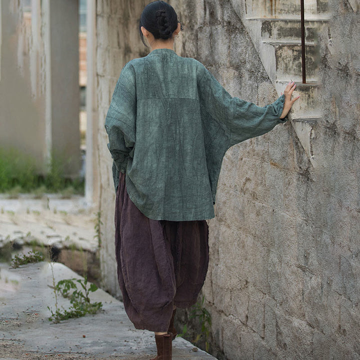 Buddha Stones Tie Dye Frog-Button Long Sleeve Zen Meditation Open Front Jacket - image 14