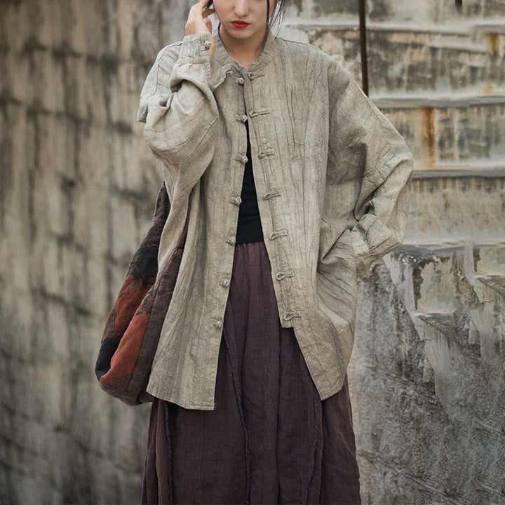 Buddha Stones Tie Dye Frog-Button Long Sleeve Zen Meditation Open Front Jacket - image 8