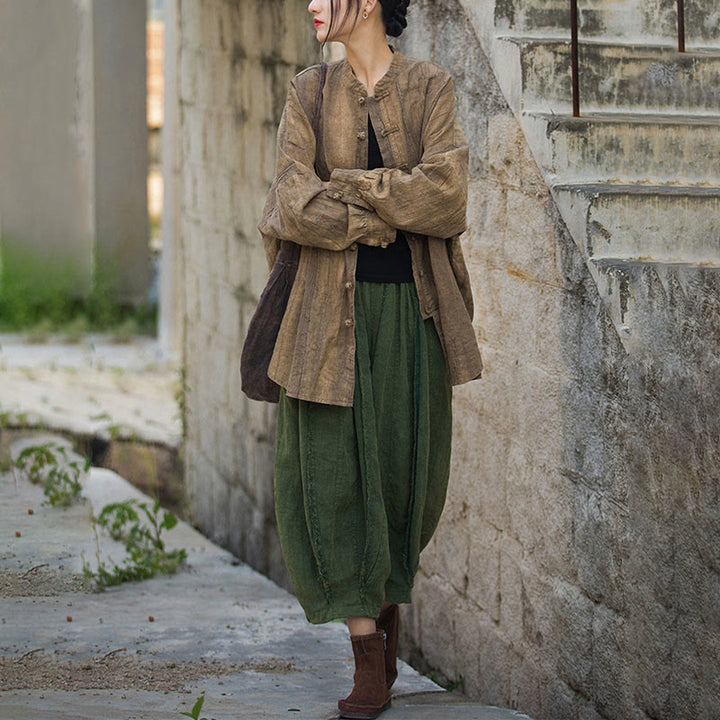 Buddha Stones Tie Dye Frog-Button Long Sleeve Zen Meditation Open Front Jacket - image 3