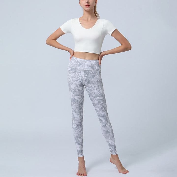 Buddha Stones Flowers Leaves Print Sports Fitness Yoga High Waist Leggings Women's Yoga Pants - image 14