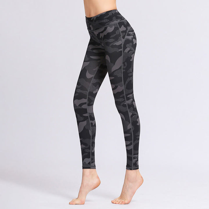 Buddha Stones Camo Print Sports Fitness Yoga High Waist Leggings Women's Yoga Pants