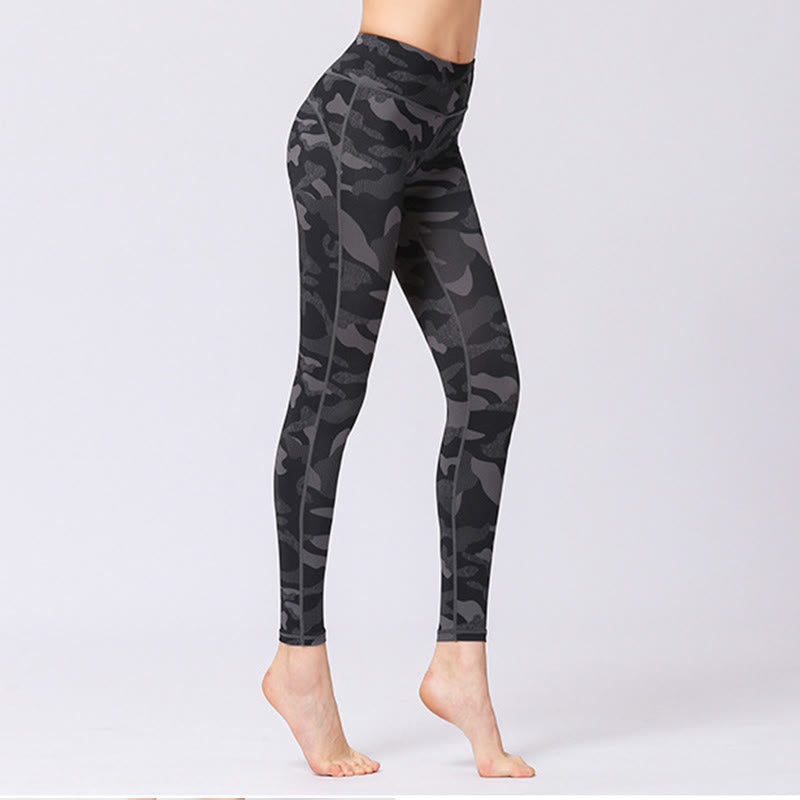 Buddha Stones Camo Print Sports Fitness Yoga High Waist Leggings Women's Yoga Pants