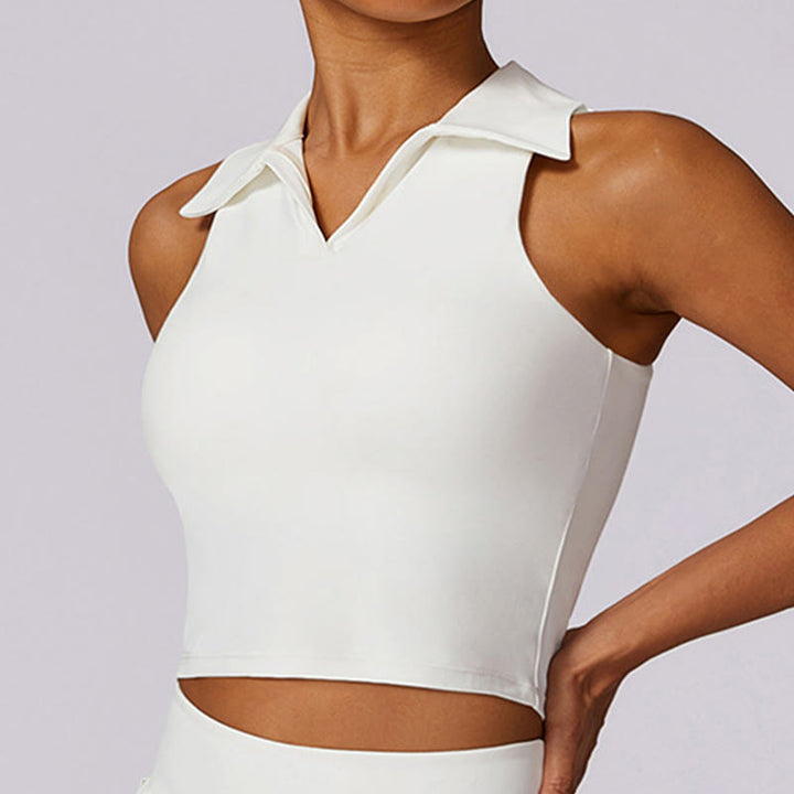 Buddha Stones Polo Collar Crop Tank Top Tennis Skirts Pleated Shorts With Pocket Sports Yoga Outfits - image 27