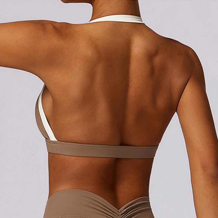 Buddha Stones Solid Color Halter Neck Bra Long Sleeve Crop Tank Top Pants Sports Fitness Gym Yoga Outfits - image 37