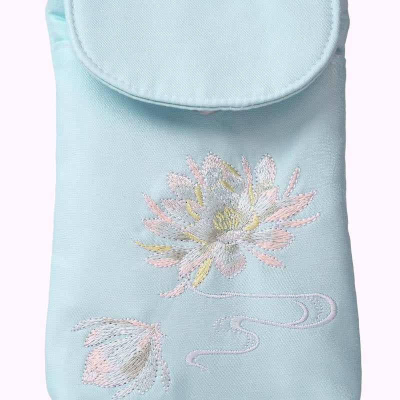 Buddha Stones Small Embroidered Flowers Crossbody Bag Shoulder Bag Double Layer Cellphone Bag - image 13