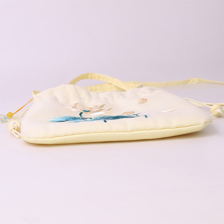 Buddha Stones Lotus Peony Epiphyllum Phoenix Suzhou Embroidery Cotton Linen Tote Crossbody Bag Shoulder Bag Handbag - image 13