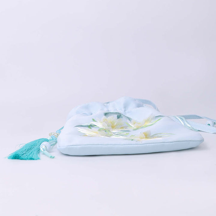 Buddha Stones Suzhou Embroidery Lotus Deer Epiphyllum Peony Rabbit Cotton Linen Tote Crossbody Bag Shoulder Bag Handbag - image 4