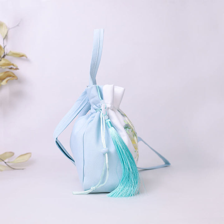 Buddha Stones Suzhou Embroidery Rabbit Lotus Epiphyllum Peony Magnolia Silk Tote Crossbody Bag Shoulder Bag Handbag - image 4