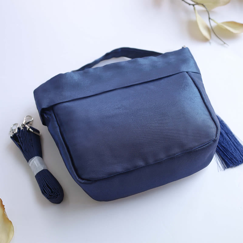 Buddha Stones Suzhou Embroidery Camellia Magnolia Peony Lotus Silk Tote Crossbody Bag Shoulder Bag Handbag - image 4