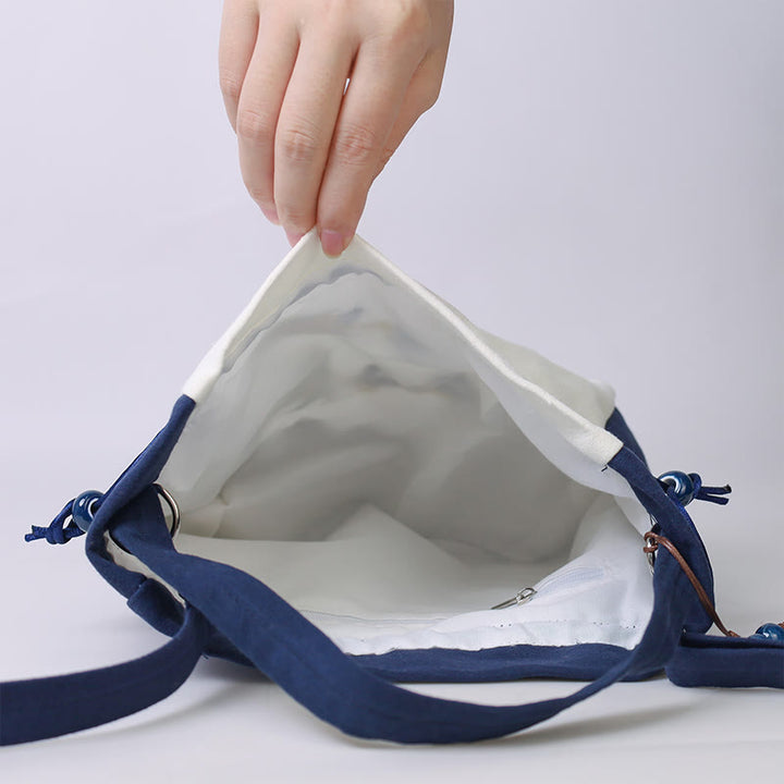 Buddha Stones Suzhou Embroidery Camellia Magnolia Peony Lotus Silk Tote Crossbody Bag Shoulder Bag Handbag - image 2