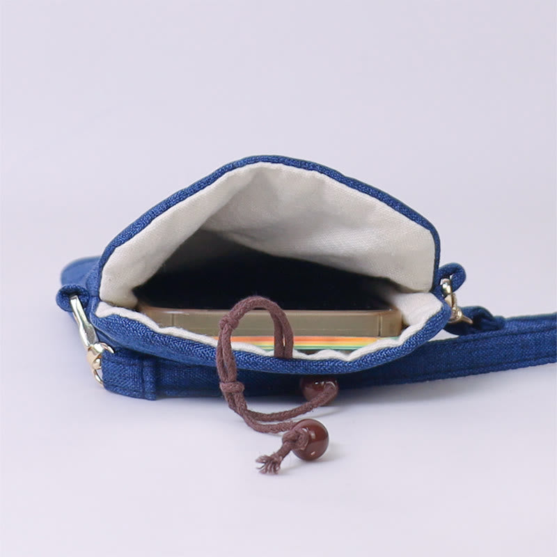 Buddha Stones Small Embroidered Flowers Crossbody Bag Shoulder Bag Cellphone Bag 11*20cm - image 3