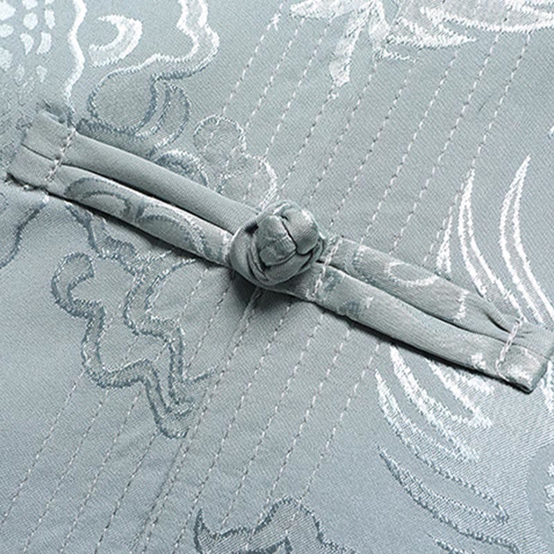 Buddha Stones Dragon Pattern Tang Suit Hanfu Traditional Uniform Short Sleeve Top Pants Clothing Men's Set - image 4