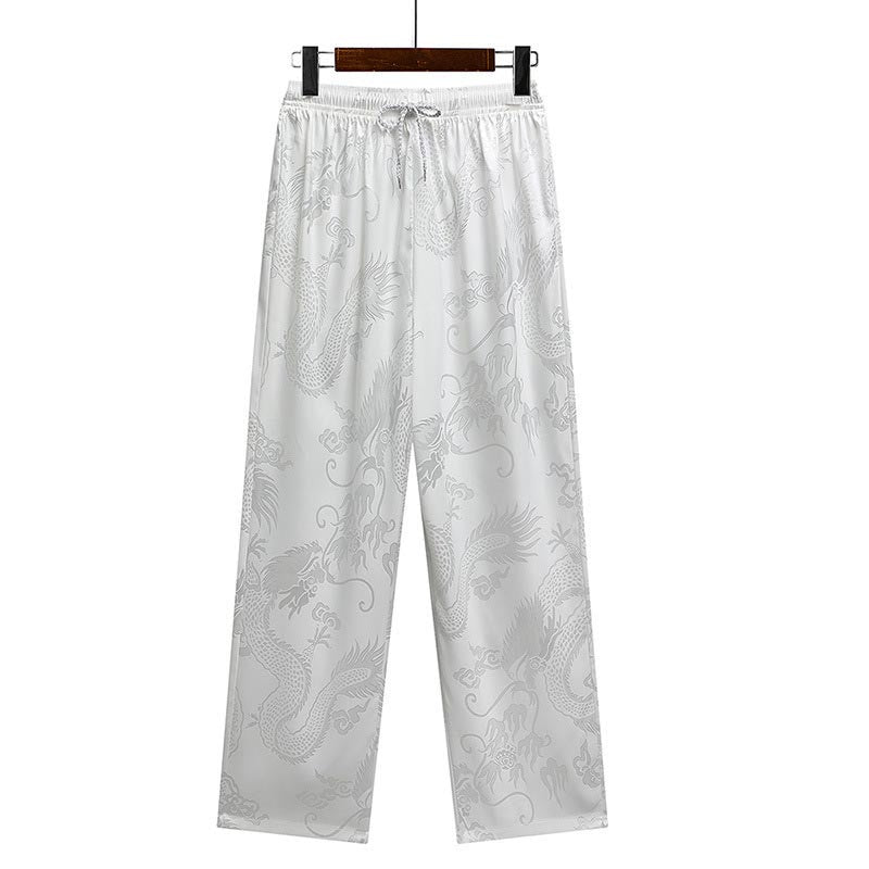 Buddha Stones Dragon Pattern Tang Suit Hanfu Traditional Uniform Short Sleeve Top Pants Clothing Men's Set - image 18