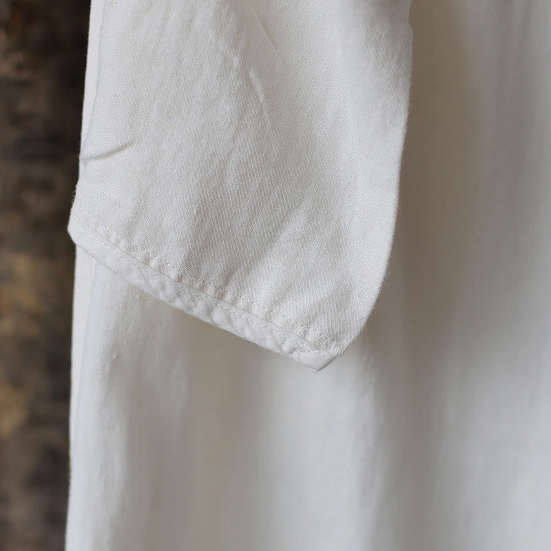 Buddha Stones Flower Jacquard Midi Dress Long Sleeve Cotton Linen Dress Wide Leg Pants With Pockets - image 53