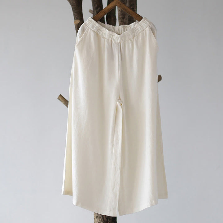 Buddha Stones Flower Jacquard Midi Dress Long Sleeve Cotton Linen Dress Wide Leg Pants With Pockets - image 58