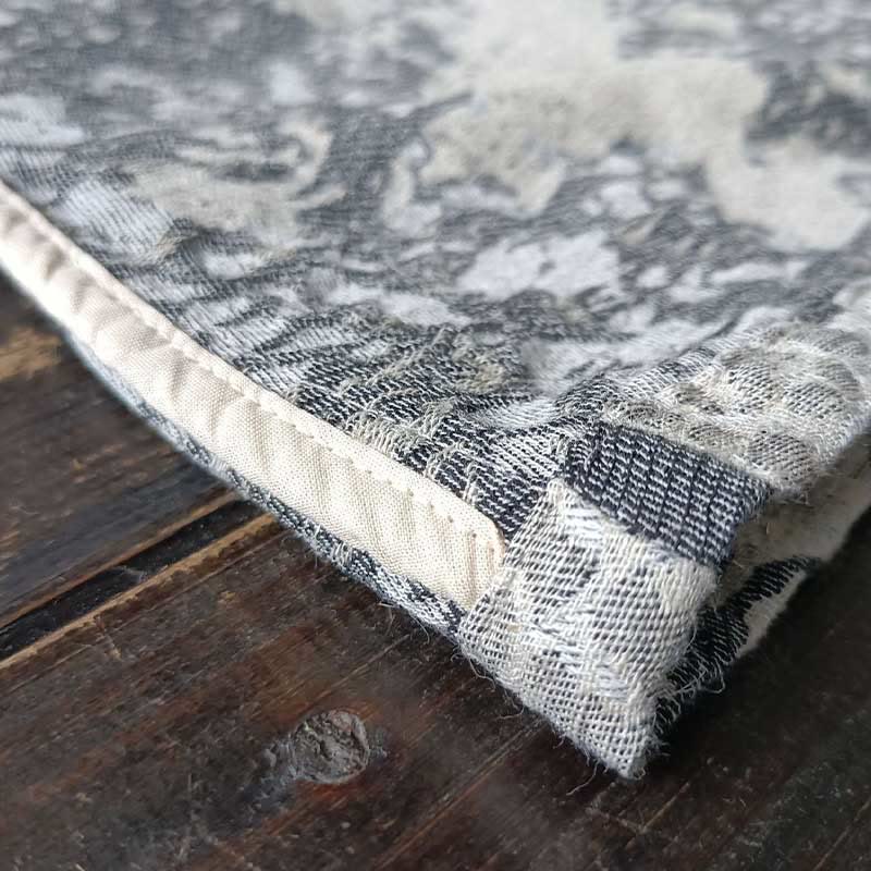 Buddha Stones Black Gray Print Frog-button Design Long Sleeve Cotton Linen Jacket Shirt With Pockets - image 11