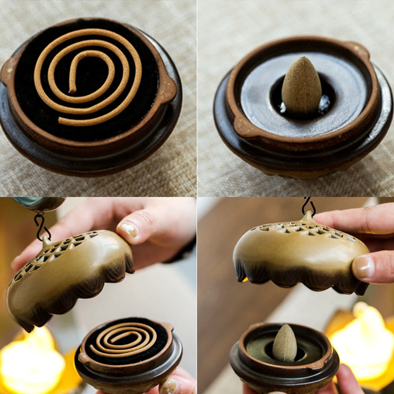 Buddha Stones Led Buddha Hand Backflow Smoke Fountain Healing Ceramic Stick Incense Burner Decoration