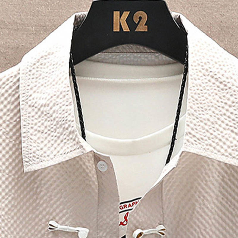 Buddha Stones Landscape Coconut Trees Magpie Pattern Short Sleeve Shorts Men's Set - image 17