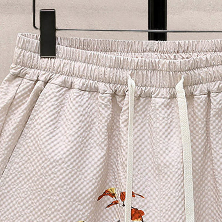 Buddha Stones Landscape Coconut Trees Magpie Pattern Short Sleeve Shorts Men's Set - image 22