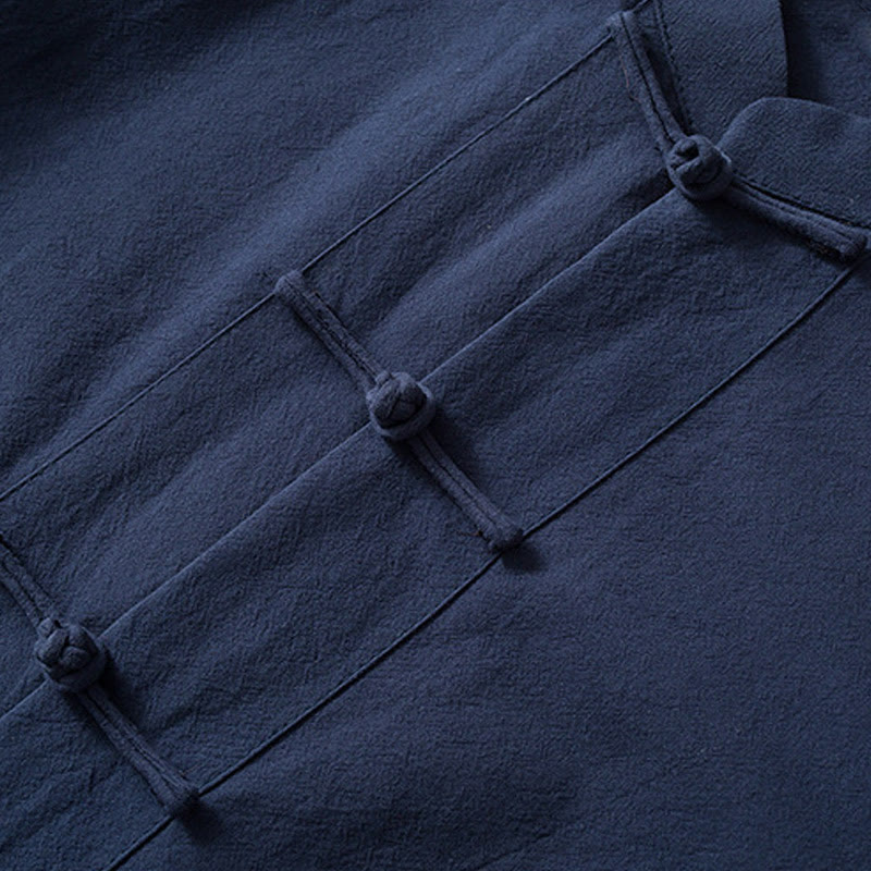 Buddha Stones Frog-Button Chinese Tang Suit Shirt Cotton Linen Men Jacket Clothing - image 8