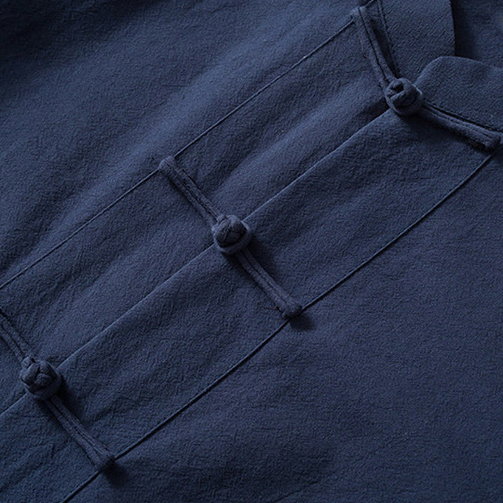 Buddha Stones Frog-Button Chinese Tang Suit Shirt Cotton Linen Men Jacket Clothing - image 8