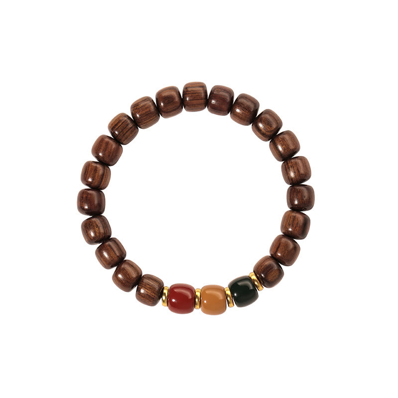 Buddha Stones Ebony Wood Rosewood Peace Balance Bracelet