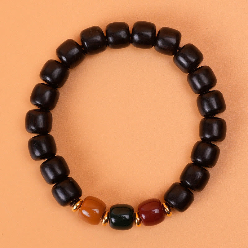 Buddha Stones Ebony Wood Rosewood Peace Balance Bracelet