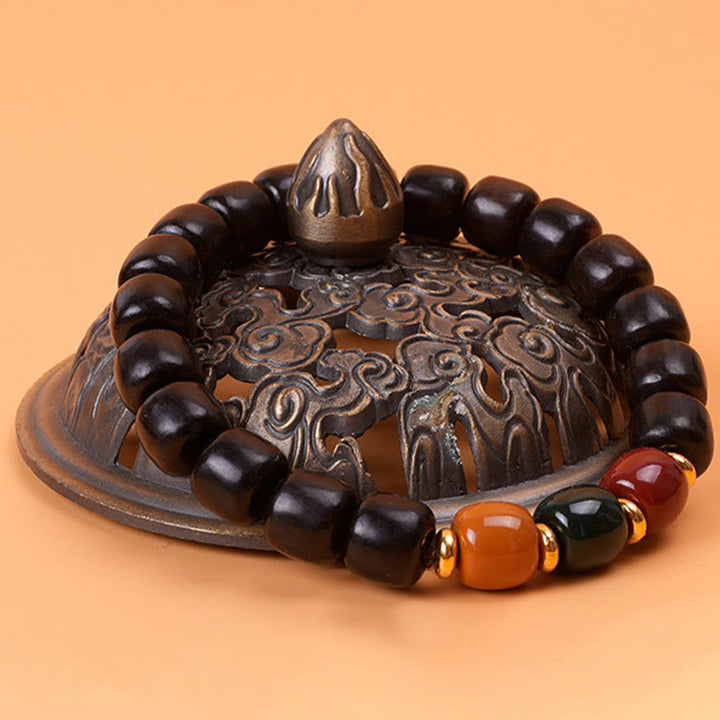 Buddha Stones Ebony Wood Rosewood Peace Balance Bracelet