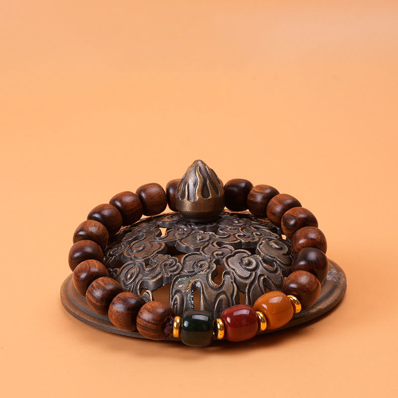 Buddha Stones Ebony Wood Rosewood Peace Balance Bracelet