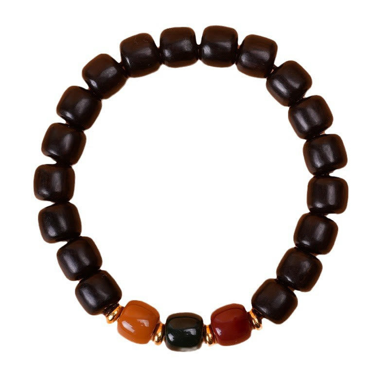 Buddha Stones Ebony Wood Rosewood Peace Balance Bracelet