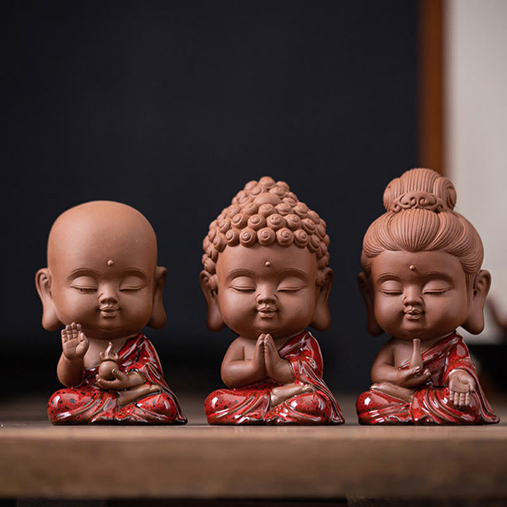 Buddha Stones Mini Gautama Buddha Sakyamuni Kwan Yin Avalokitesvara Ksitigarbha Serenity Ceramic Desk Decoration - image 19