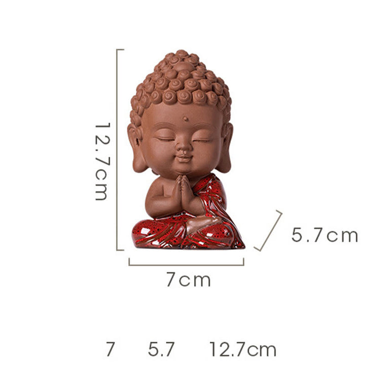 Buddha Stones Mini Gautama Buddha Sakyamuni Kwan Yin Avalokitesvara Ksitigarbha Serenity Ceramic Desk Decoration