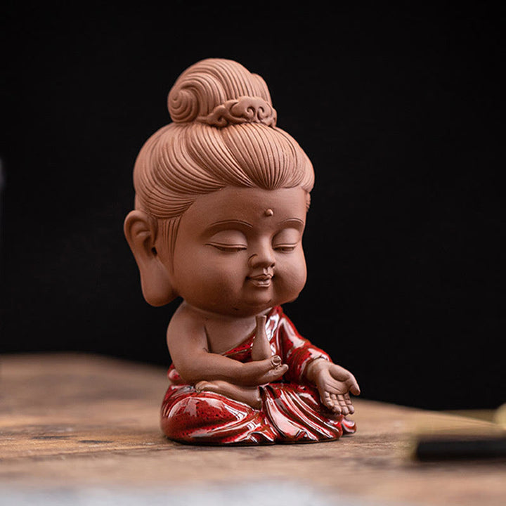 Buddha Stones Mini Gautama Buddha Sakyamuni Kwan Yin Avalokitesvara Ksitigarbha Serenity Ceramic Desk Decoration - image 16