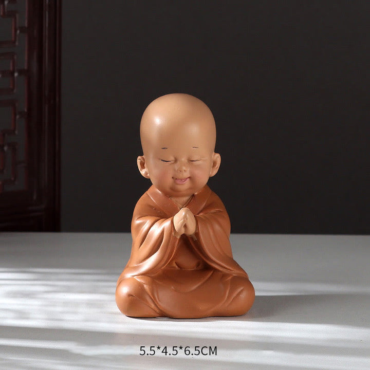 Buddha Stones Small Mini Meditation Praying Monk Serenity Resin Home Decoration