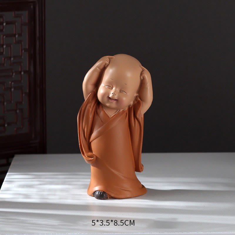 Buddha Stones Small Mini Meditation Praying Monk Serenity Resin Home Decoration