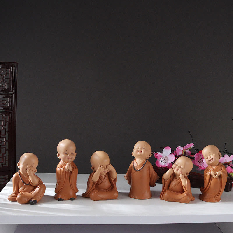 Buddha Stones Small Mini Meditation Praying Monk Serenity Resin Home Decoration