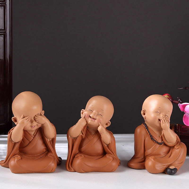 Buddha Stones Small Mini Meditation Praying Monk Serenity Resin Home Decoration - image 11