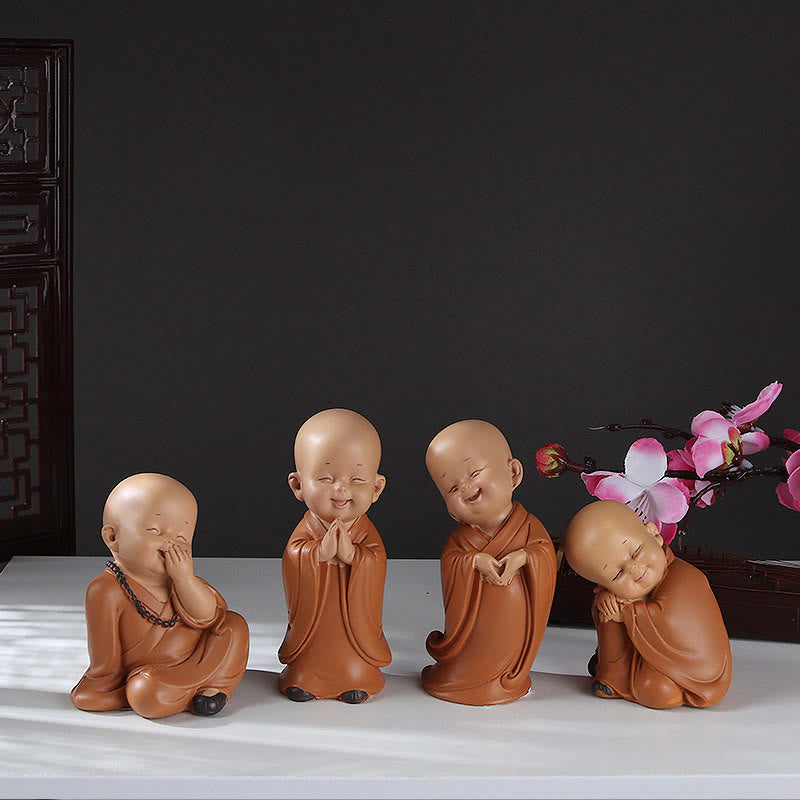 Buddha Stones Small Mini Meditation Praying Monk Serenity Resin Home Decoration - image 1