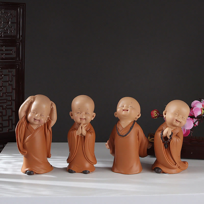 Buddha Stones Small Mini Meditation Praying Monk Serenity Resin Home Decoration - image 25