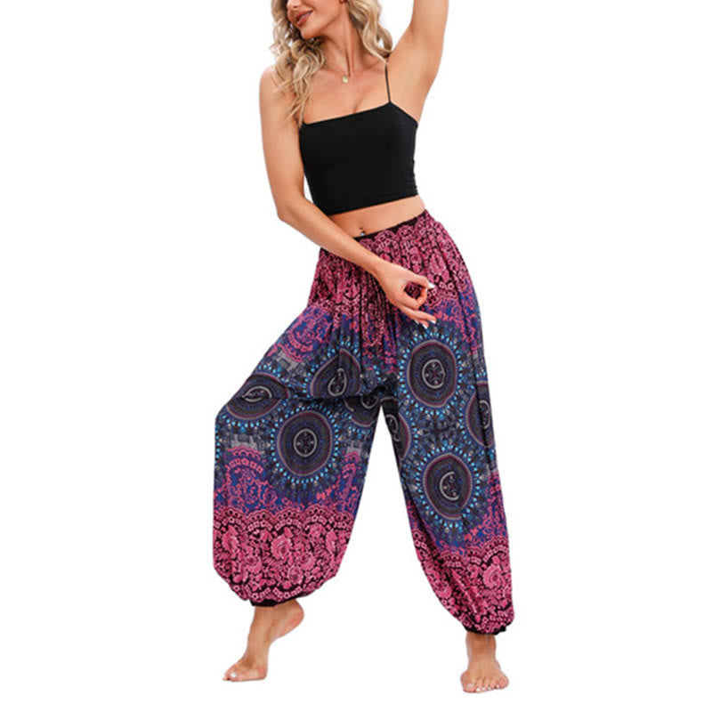 Buddha Stones Casual Loose Compass Pattern Harem Trousers Women's Yoga Pants - image 2
