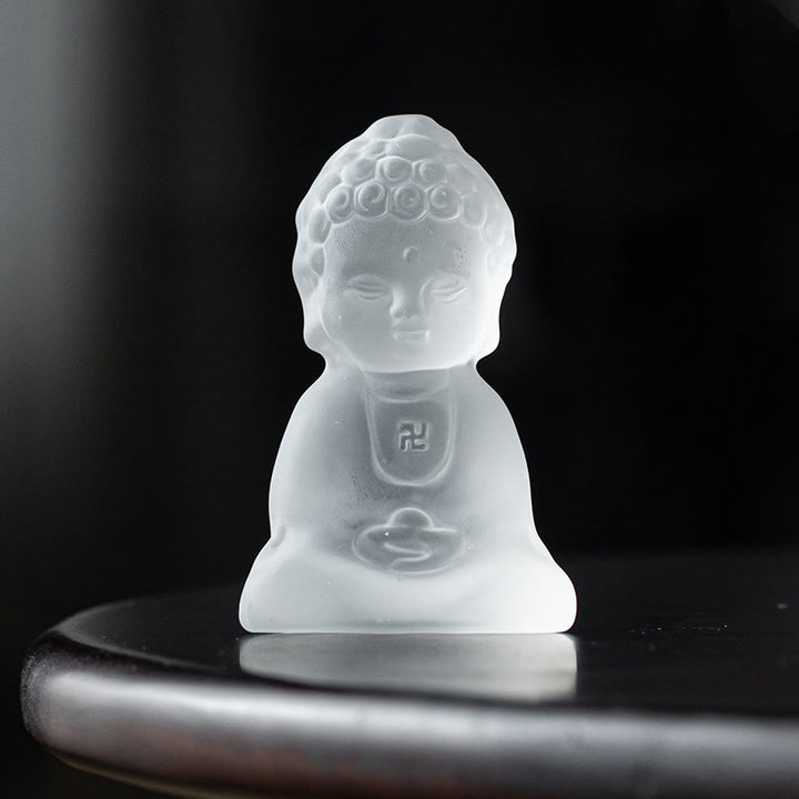 Buddha Stones Mini Tathagata Buddha Liuli Serenity Desk Decoration