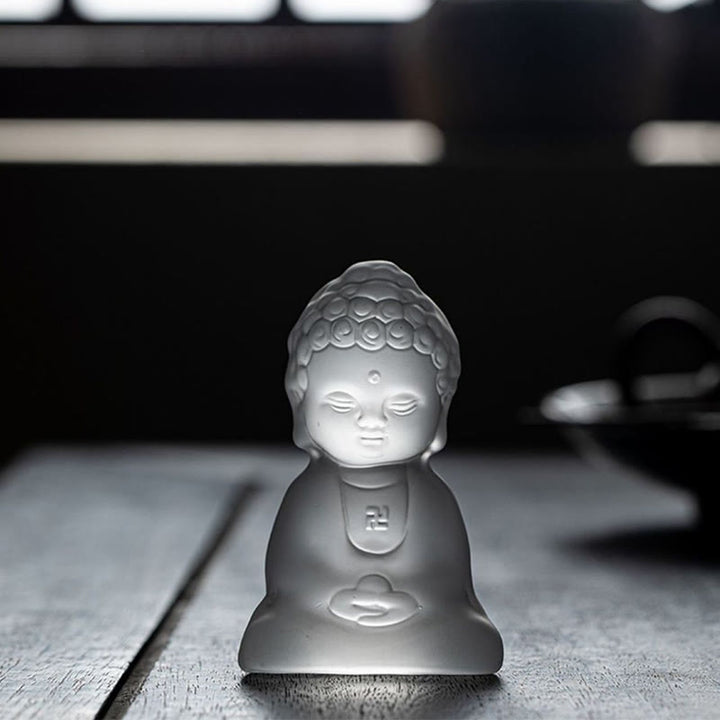 Buddha Stones Mini Tathagata Buddha Liuli Serenity Desk Decoration - image 6