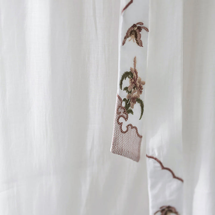 Buddha Stones 2Pcs Flower Embroidery Short Sleeve Tee T-shirt Wide Leg Pants Set - image 26