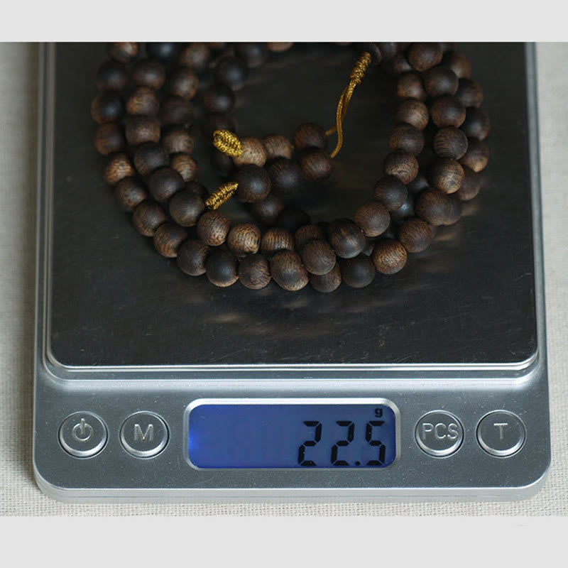 Buddha Stones 7mm 108 Mala Beads Nha Trang Qinan Agarwood Peace Strength Bracelet