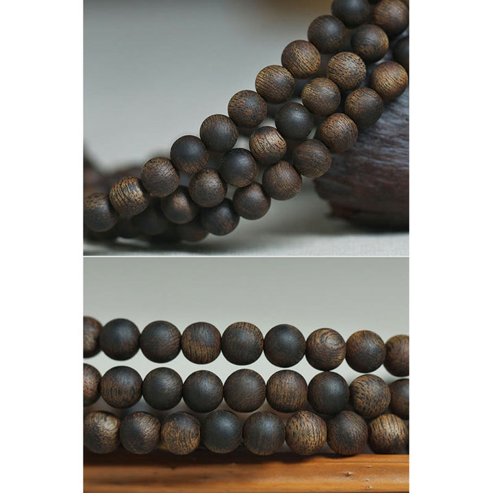 Buddha Stones 7mm 108 Mala Beads Nha Trang Qinan Agarwood Peace Strength Bracelet